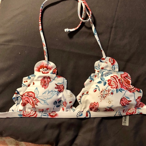 NWT Zaful Floral Scalloped Bikini Sz L - Picture 5 of 8